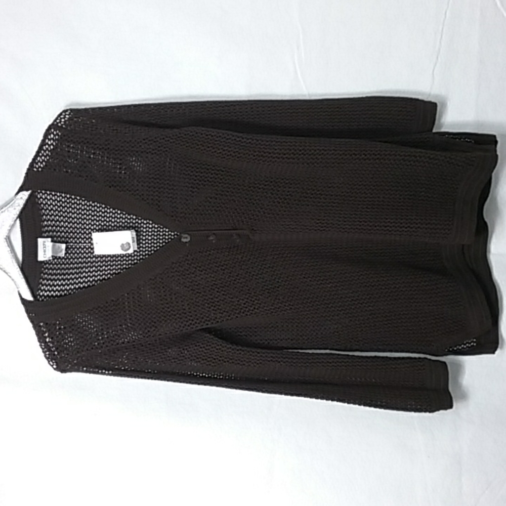 chico's women's open knit sweater size 2/M
